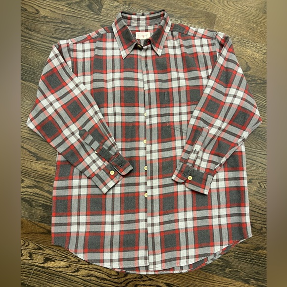 Men’s J. Crew Grey and Red Plaid Button Down Shirt - Picture 1 of 12